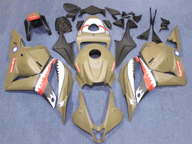 Braun Weiß Rot Hai 2009-2012 Honda CBR600RR Motorrad Verkleidung