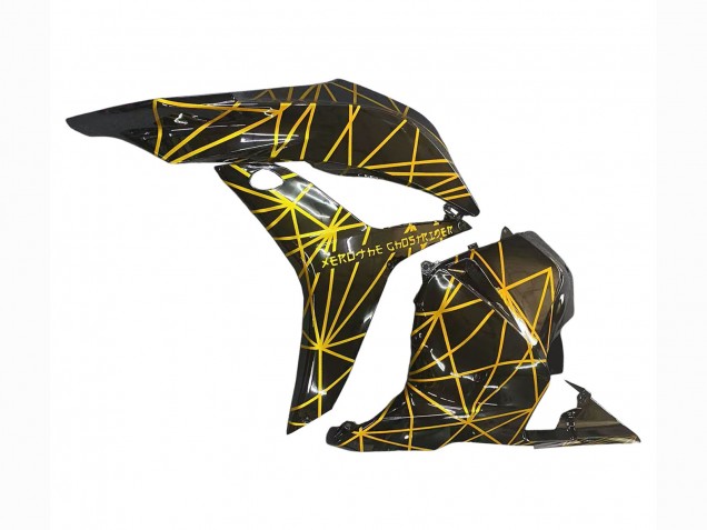 Gold Glänzendes Schwarz 2009-2012 Honda CBR600RR Motorrad Verkleidung