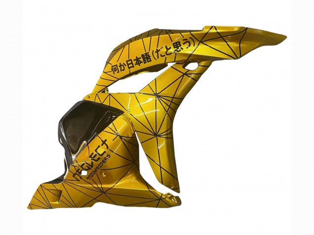 Gold Glänzendes Schwarz 2009-2012 Honda CBR600RR Motorrad Verkleidung