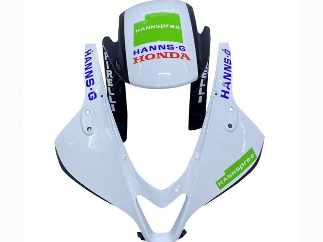 Weiß Grün Glänzendes Schwarz Hannspree 2009-2012 Honda CBR600RR Motorrad Verkleidung