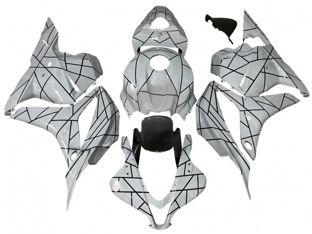 Weiß Grau Schwarz Linie 2009-2012 Honda CBR600RR Motorrad Verkleidung