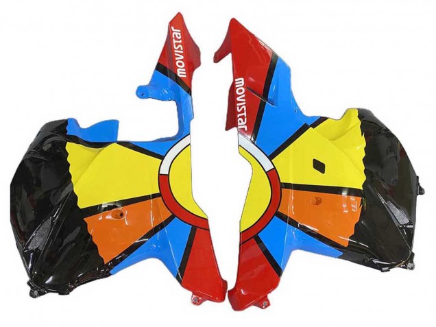 Schwarz Mehrfarbig MoviStar 2009-2012 Honda CBR600RR Motorrad Verkleidung