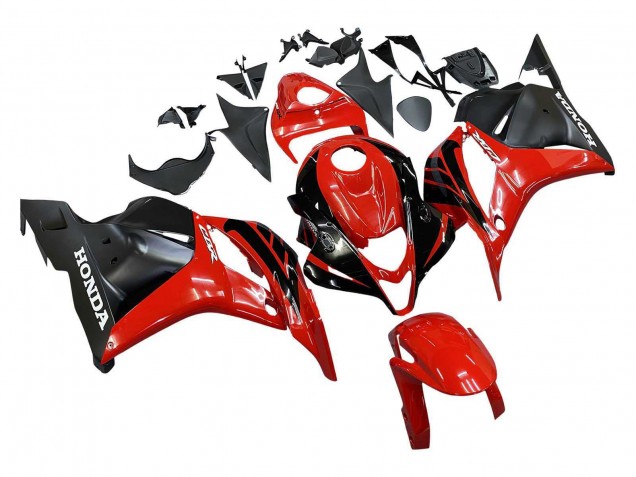 Rot Glänzendes Schwarz Matt Schwarz Streifen 2009-2012 Honda CBR600RR Motorrad Verkleidung