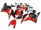 Rot Glänzendes Schwarz Matt Schwarz Streifen 2009-2012 Honda CBR600RR Motorrad Verkleidung