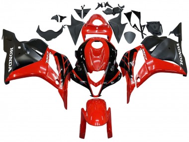 Rot Glänzendes Schwarz Matt Schwarz Streifen 2009-2012 Honda CBR600RR Motorrad Verkleidung
