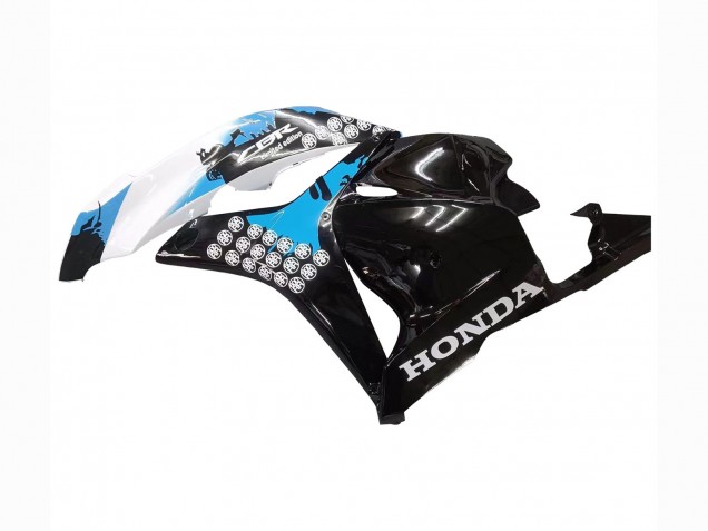 Weiß Blau Glänzendes Schwarz 2009-2012 Honda CBR600RR Motorrad Verkleidungen Kit