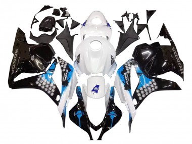 Weiß Blau Glänzendes Schwarz 2009-2012 Honda CBR600RR Motorrad Verkleidungen Kit