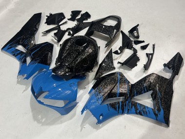 Schwarz Geschmiedet Carbonfaser Blau 2009-2012 Honda CBR600RR Motorrad Verkleidung