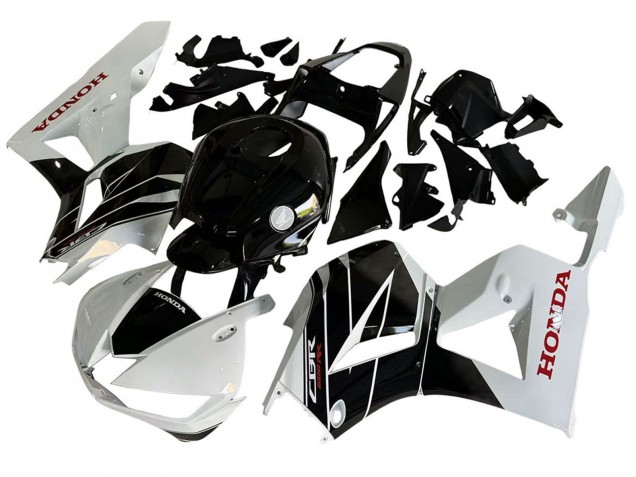 Weiß Glänzendes Schwarz 2013-2023 Honda CBR600RR Motorrad Verkleidung Kit