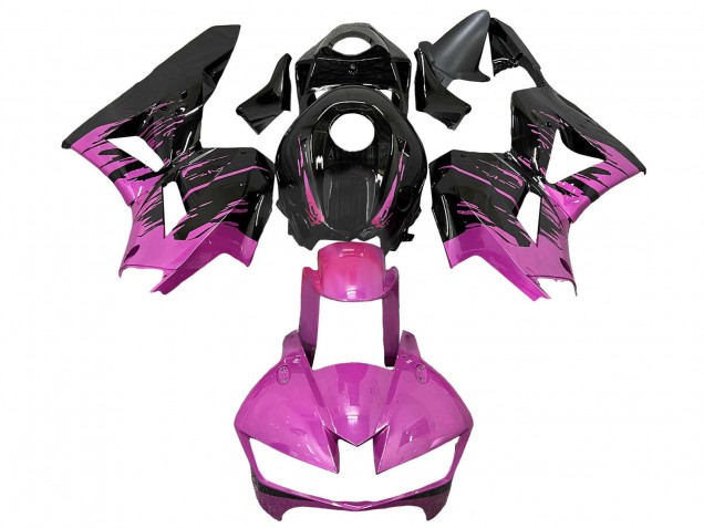 Rosa Glänzendes Schwarz 2013-2023 Honda CBR600RR Motorrad Verkleidung