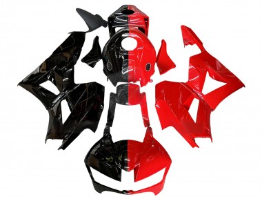 Glänzendes Schwarz Rot Geteiltes 2013-2023 Honda CBR600RR Motorrad Verkleidung