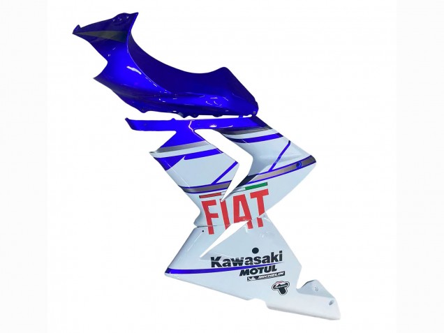 Glänzendes Blau Weiß Fiat Motul 2004-2005 Kawasaki ZX10R Motorrad Verkleidung