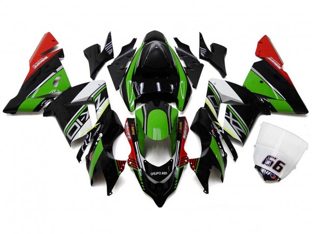 Weiß Schwarz Grün Elf 2004-2005 Kawasaki ZX10R Motorrad Verkleidung
