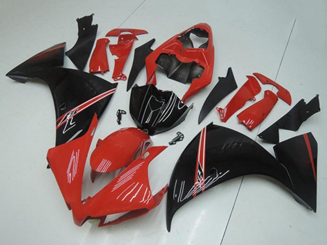 Rot Glänzendes Schwarz 2012-2014 Yamaha YZF R1 Motorrad Verkleidung