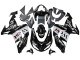 Glänzendes Schwarz Weiß West 2006-2007 Kawasaki ZX10R Motorrad Verkleidung