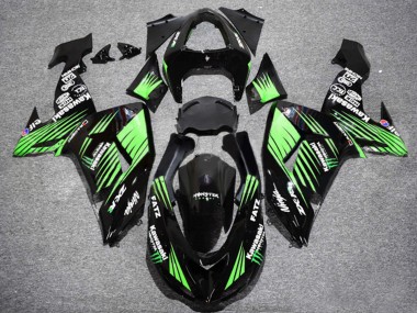Glänzendes Schwarz Grün 2006-2007 Kawasaki ZX10R Motorrad Verkleidung