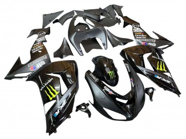 Grau Gelb Glänzendes Schwarz Monster Elf 2006-2007 Kawasaki ZX10R Motorrad Verkleidung