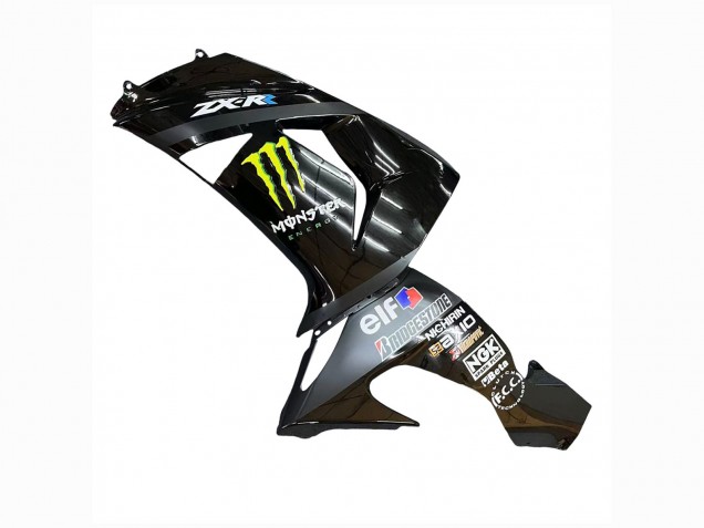 Grau Gelb Glänzendes Schwarz Monster Elf 2006-2007 Kawasaki ZX10R Motorrad Verkleidung