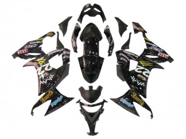 Glänzendes Schwarz Rot Blau Gelb Monster 2006-2007 Kawasaki ZX10R Motorrad Verkleidung