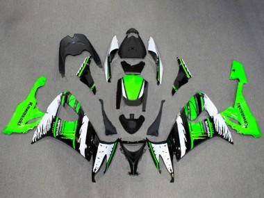 Weiß Grün Glänzendes Schwarz Flamme 2008-2010 Kawasaki ZX10R Motorrad Verkleidung