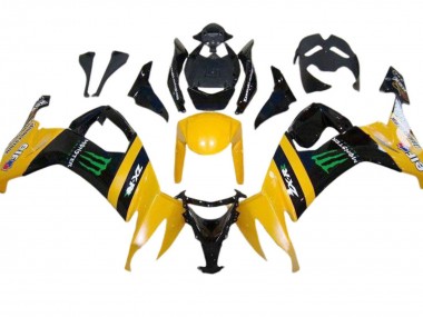 Gelb Schwarz Grün Monster 2008-2010 Kawasaki ZX10R Motorrad Verkleidung