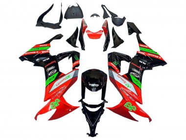 Rot Grün Schwarz 2008-2010 Kawasaki ZX10R Motorrad Verkleidung