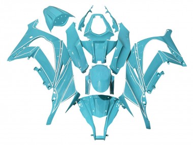 Hellblau Weiß Linie 2008-2010 Kawasaki ZX10R Motorrad Verkleidung