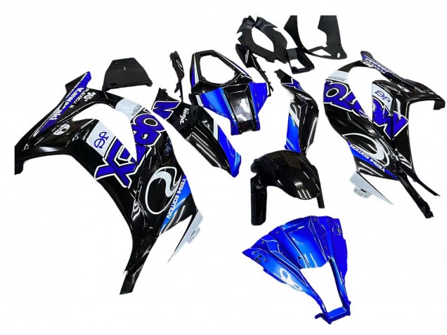 Blau Weiß Glänzendes Schwarz 2011-2015 Kawasaki ZX10R Motorrad Verkleidung
