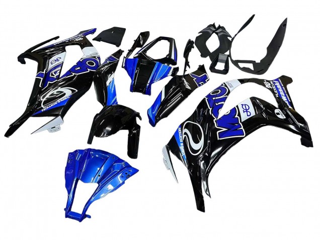 Blau Weiß Glänzendes Schwarz 2011-2015 Kawasaki ZX10R Motorrad Verkleidung