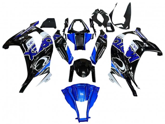 Blau Weiß Glänzendes Schwarz 2011-2015 Kawasaki ZX10R Motorrad Verkleidung