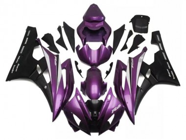 Lila Matt Schwarz Santunder 2006-2007 Yamaha YZF R6 Motorrad Verkleidung
