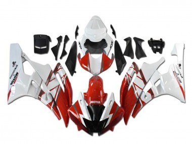Weiß Rot Schwarz Motul Michelin 2006-2007 Yamaha YZF R6 Motorrad Verkleidung