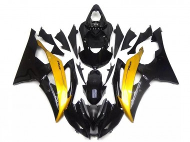 Gold Glänzendes Schwarz 2008-2016 Yamaha YZF R6 Motorrad Verkleidung