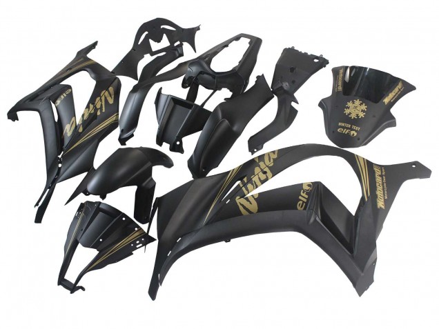 Matt Schwarz Gold Schnee Elf 2011-2015 Kawasaki ZX10R Motorrad Verkleidung