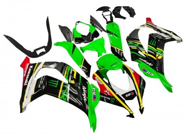 Grün Gelb Rot Schwarz Elf Monster 2016-2020 Kawasaki ZX10R Motorrad Verkleidung
