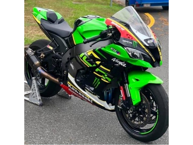 Grün Gelb Rot Schwarz Elf Monster 2016-2020 Kawasaki ZX10R Motorrad Verkleidung
