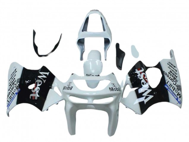 Weiß Schwarz West Mobil 1998-1999 Kawasaki ZX6R Motorrad Verkleidung