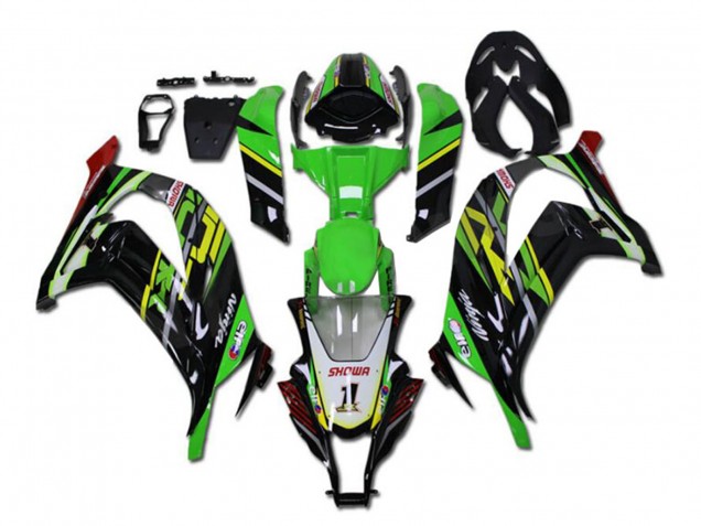 Grün Gelb Glänzendes Schwarz Rot Showr 1 2011-2015 Kawasaki ZX10R Motorrad Verkleidung