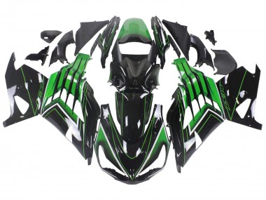 Grün Glänzendes Schwarz Streifen 2012-2024 Kawasaki ZX14R ZZR1400 Motorrad Verkleidung