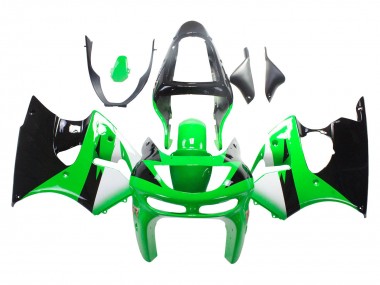Grün Weiß Glänzendes Schwarz 1998-1999 Kawasaki ZX6R Motorrad Verkleidung