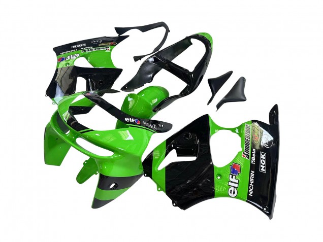 Grün Glänzendes Schwarz Elf Bridgestone 1998-1999 Kawasaki ZX6R Motorrad Verkleidung
