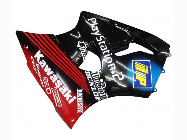 Glänzendes Schwarz Rot Blau Rot PlayStation 2 2000-2002 Kawasaki ZX6R Motorrad Verkleidung