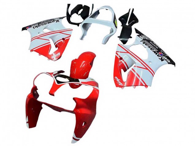 Weiß Rot Schwarz 2000-2002 Kawasaki ZX6R Motorrad Verkleidung