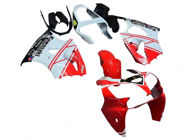 Weiß Rot Schwarz 2000-2002 Kawasaki ZX6R Motorrad Verkleidung