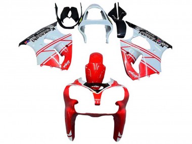 Weiß Rot Schwarz 2000-2002 Kawasaki ZX6R Motorrad Verkleidung