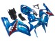 Blau Weiß Rot Hai 2003-2004 Kawasaki ZX6R Motorrad Verkleidung
