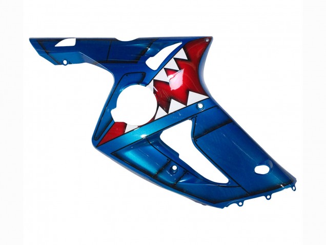 Blau Weiß Rot Hai 2003-2004 Kawasaki ZX6R Motorrad Verkleidung