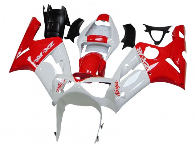 Weiß Rot 2003-2004 Kawasaki ZX6R Motorrad Verkleidung