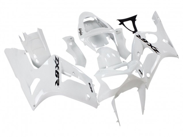 Weiß Schwarz Aufkleber 2003-2004 Kawasaki ZX6R Motorrad Verkleidung