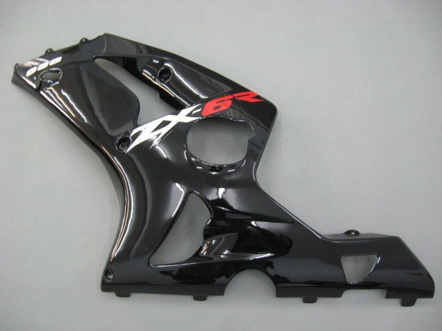 Glänzendes Schwarz 2003-2004 Kawasaki ZX6R Motorrad Verkleidung